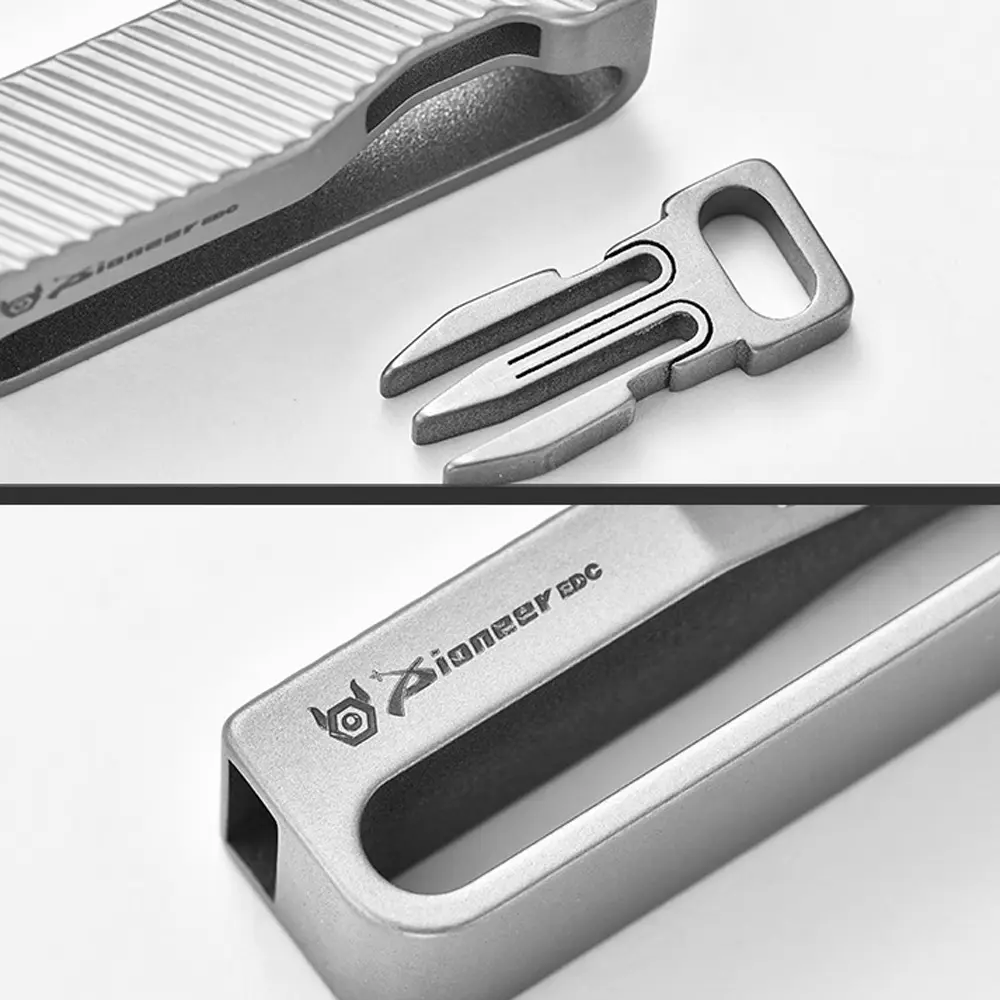 Titanium Waist Belt Buckle Titanium Alloy Keychain Portable EDC Outdoor Tool