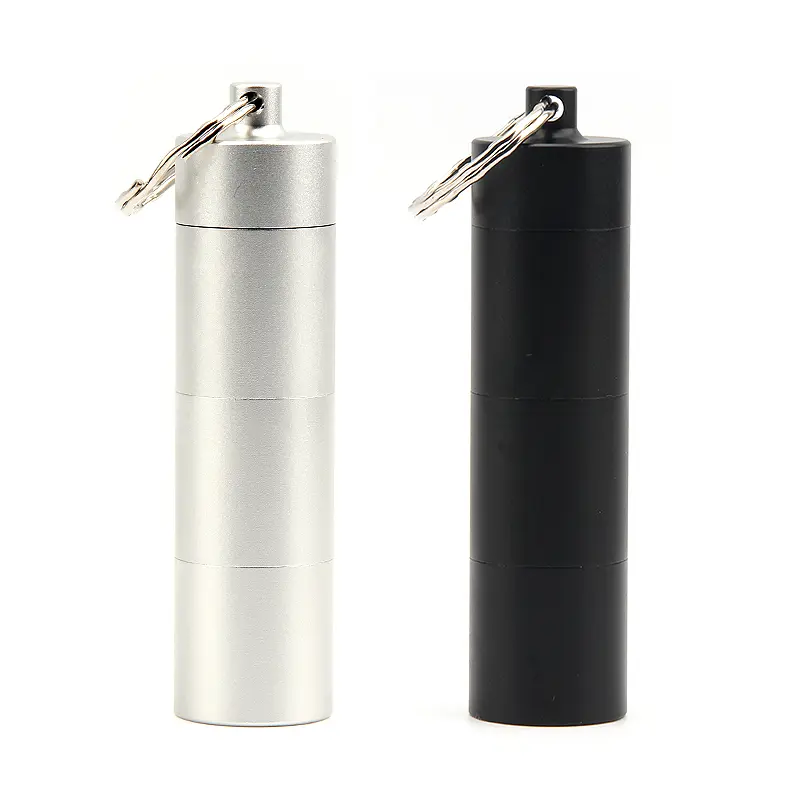 Alumium Alloy Waterproof Canister Seal Bottle Box Keychain Outdoor Camping Small Tool