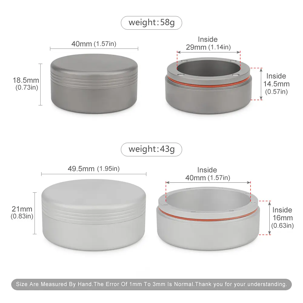 S/L Titanium/Aluminum Alloy Storage Box Small Tool Magnetic Type Round Case Travel Pill Bottle