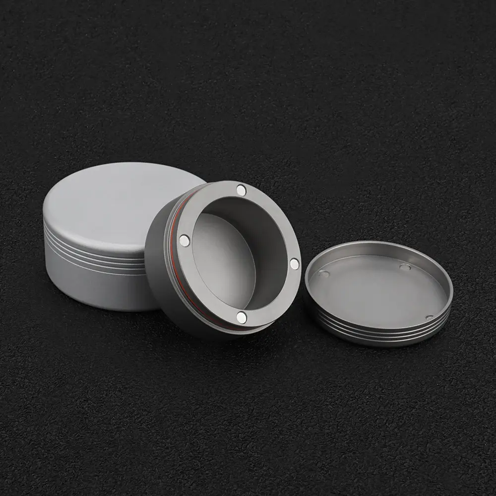 S/L Titanium/Aluminum Alloy Storage Box Small Tool Magnetic Type Round Case Travel Pill Bottle