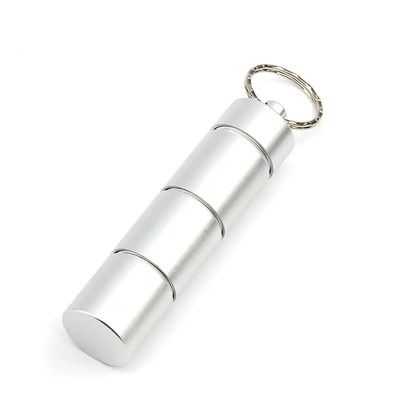 Alumium Alloy Waterproof Canister Seal Bottle Box Keychain Outdoor Camping Small Tool