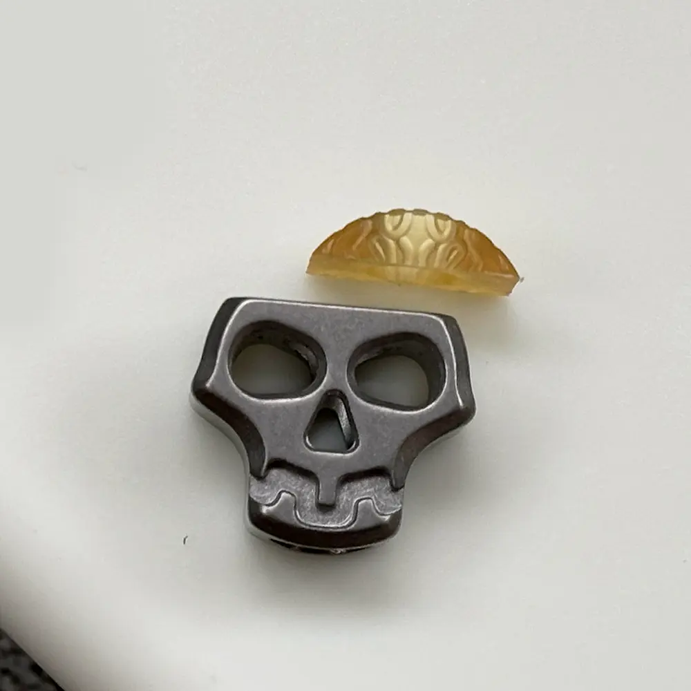 Skull Shape PEI/Titanium Alloy Bead DIY Pendant Paracord Bead Keychain Accessories