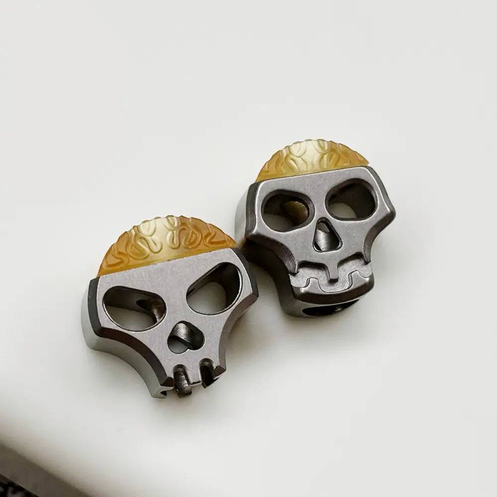 Skull Shape PEI/Titanium Alloy Bead DIY Pendant Paracord Bead Keychain Accessories