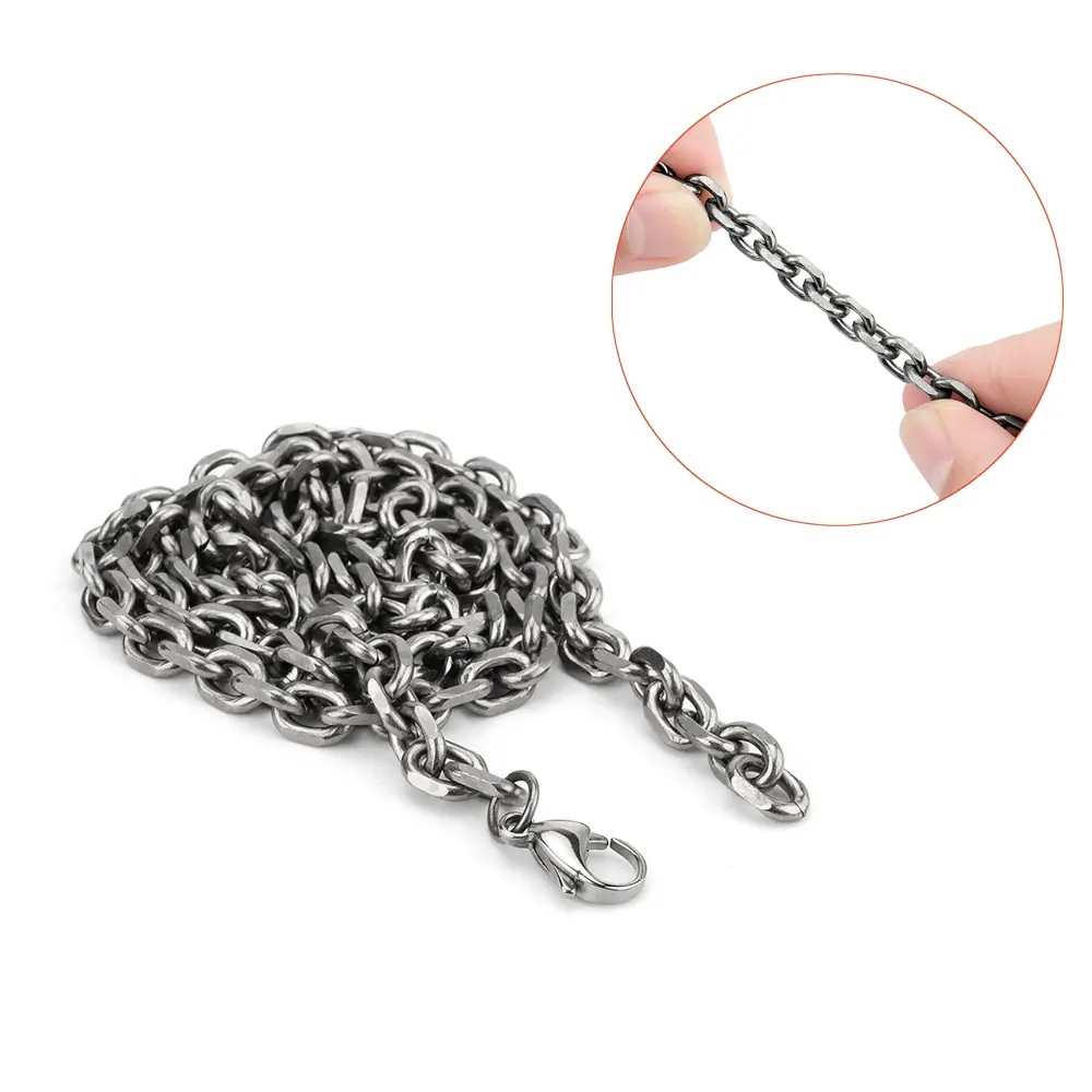 60/65/70cm Titanium Alloy Necklace Ultra-light Non-allergic Chain Waist Belt Multifunctional Small Outdoor Tool Accessories