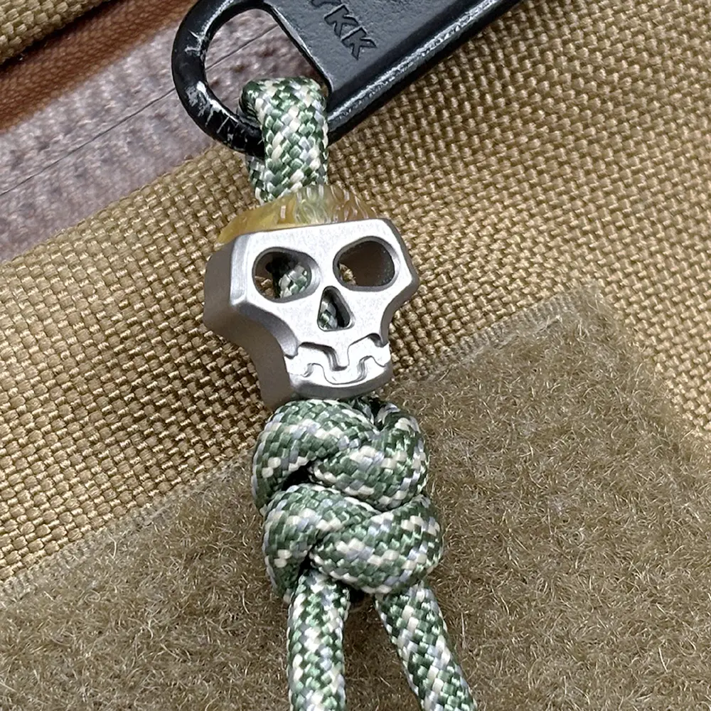 Skull Shape PEI/Titanium Alloy Bead DIY Pendant Paracord Bead Keychain Accessories
