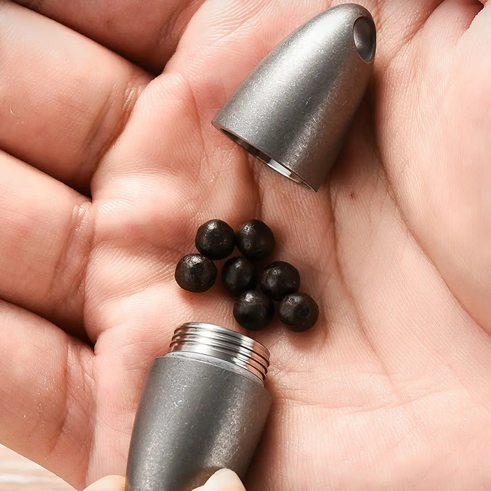 Titanium Alloy Bottle Waterproof Seal Storage Box Moisture-proof Outdoor Camping Tool EDC
