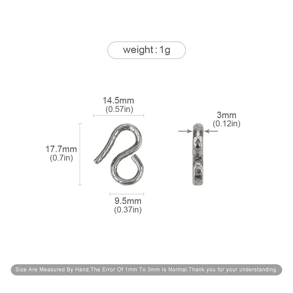 1pc S Shape Titanium Hook Necklace Bracelet Connecting Buckle Keyring Chain Accessories Outdoor Tool