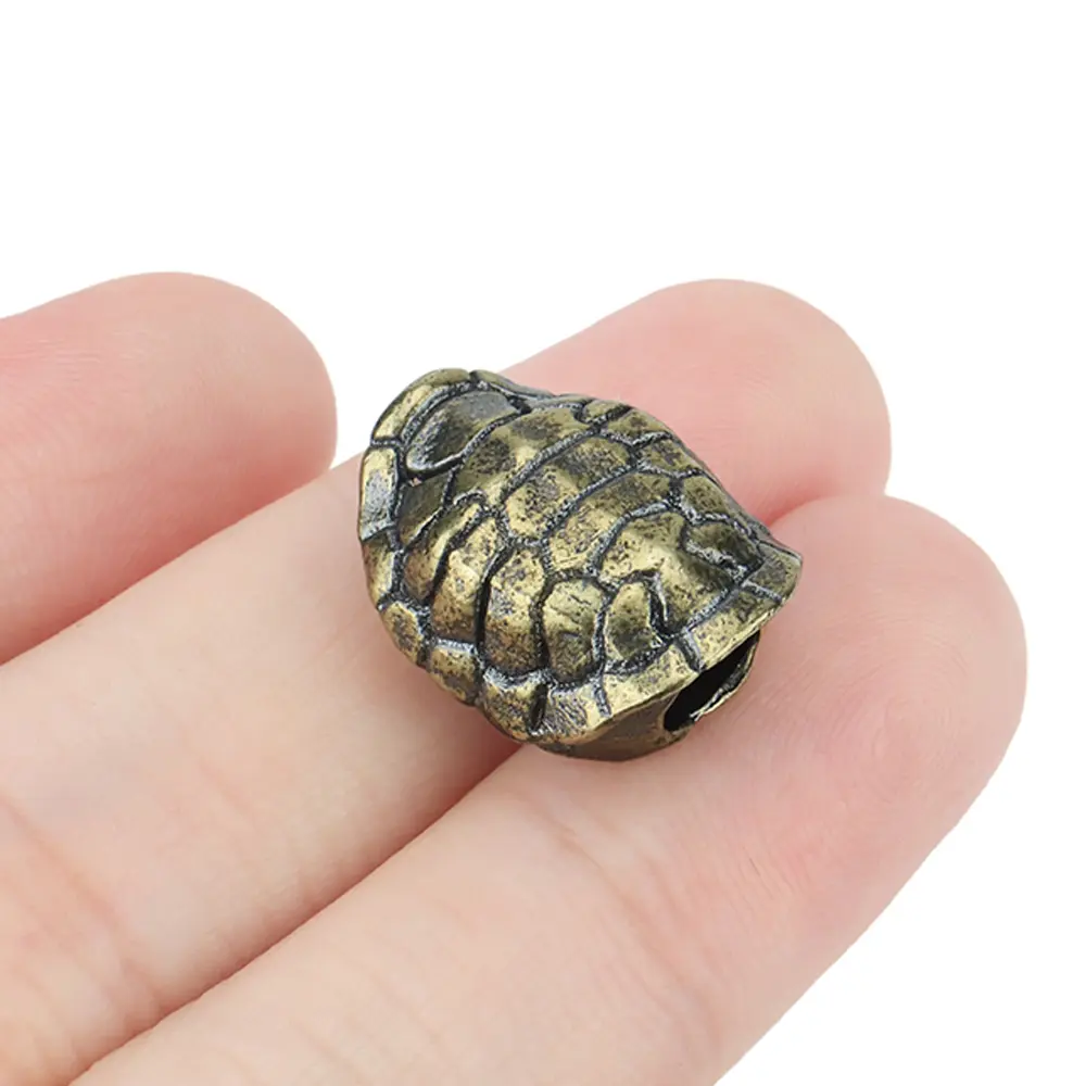 1pc Little Turtle Bead Brass Turtle Shell Paracord Pendant Keyring Pendant Accessories