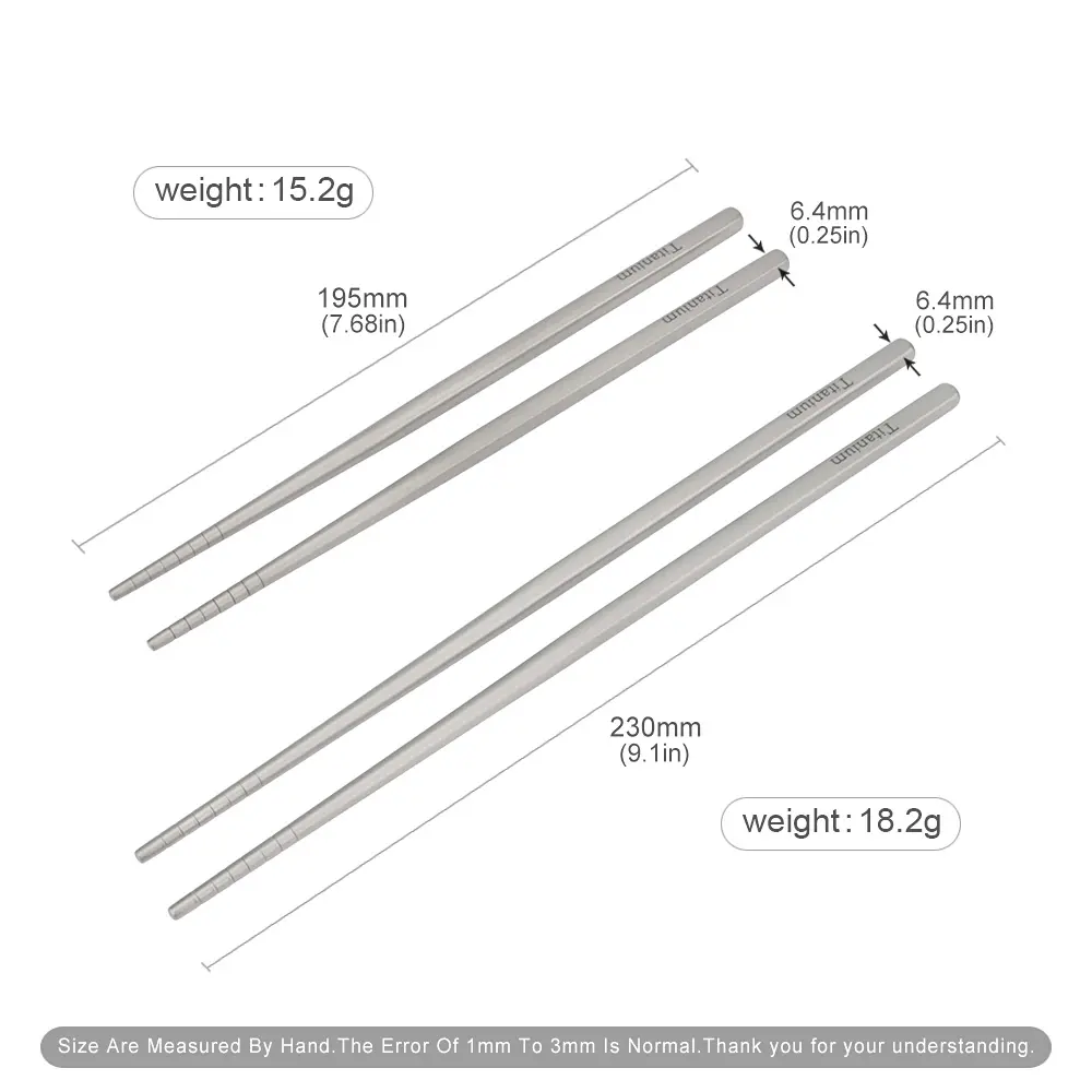 Short/Long Style Titanium Alloy Chopsticks Camping Picnic Outdoor Hollow Chopsticks