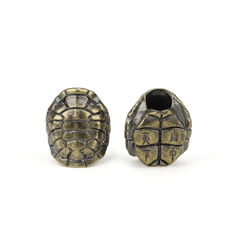 1pc Little Turtle Bead Brass Turtle Shell Paracord Pendant Keyring Pendant Accessories
