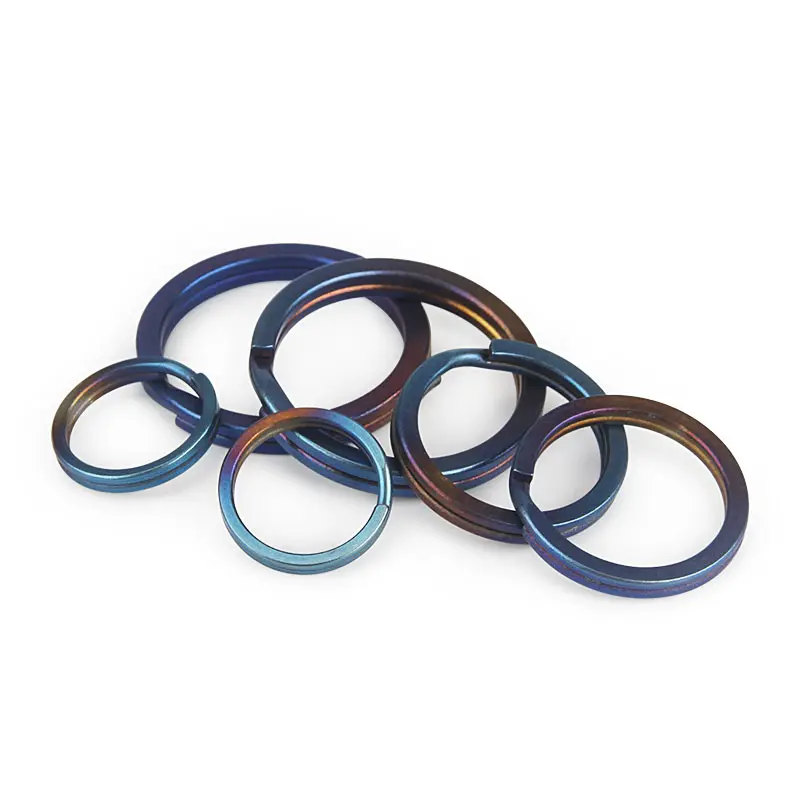 18mm/25mm/32mm Bluing Titanium Alloy Key Ring EDC Outdoor Small Tool Blue Key Ring Accessories.