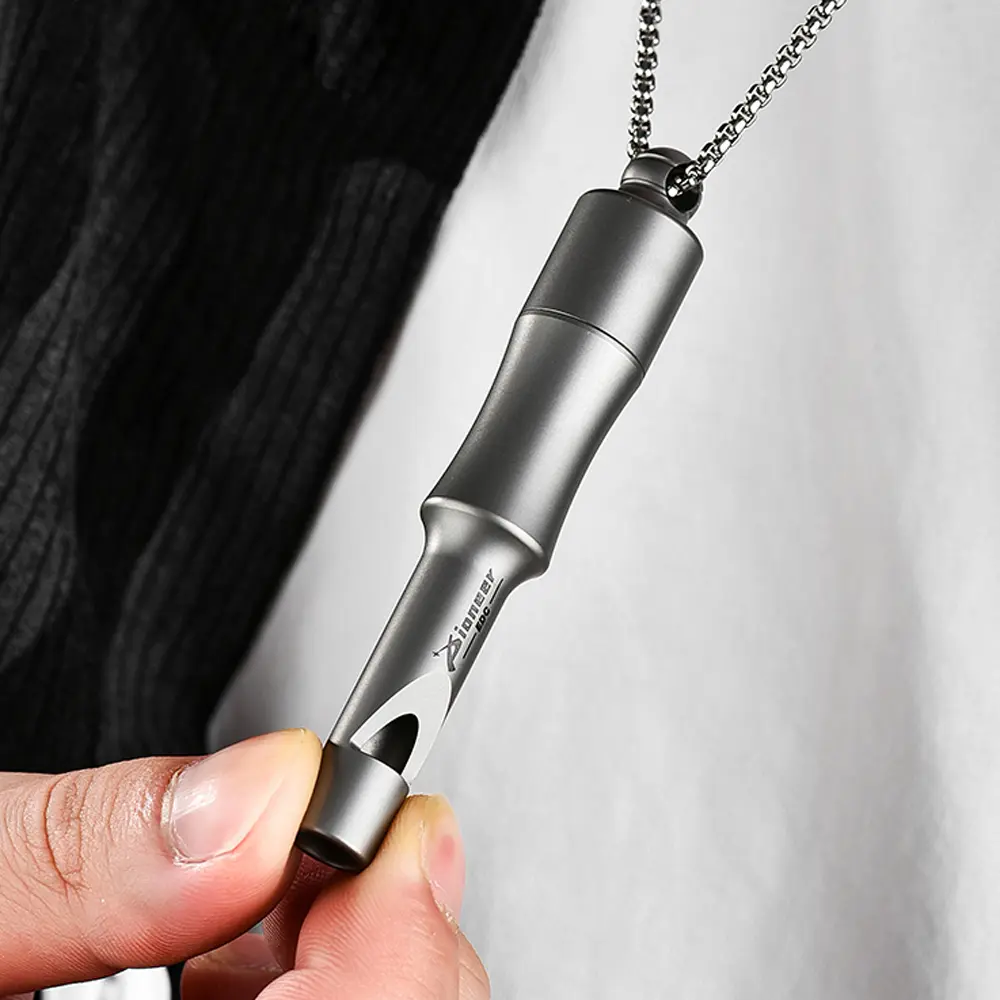 Multifunctional Storage Small Bottle Whistle Titanium Outdoor Pocket Tool