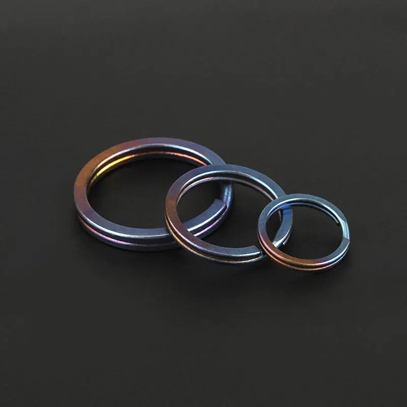 18mm/25mm/32mm Bluing Titanium Alloy Key Ring EDC Outdoor Small Tool Blue Key Ring Accessories.