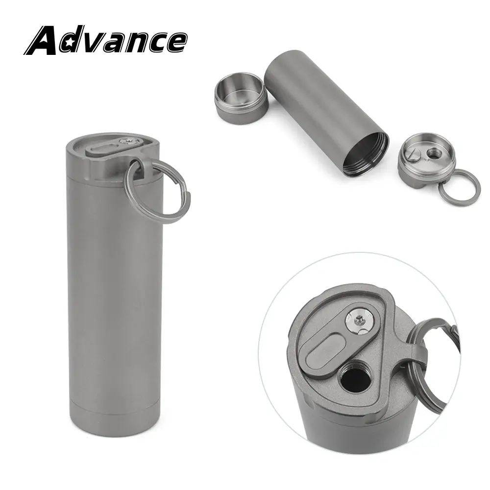 Titanium Multifunctional Toothpick Holder Titanium Alloy Bottle Travelling Storage Box Outdoor Tool EDC