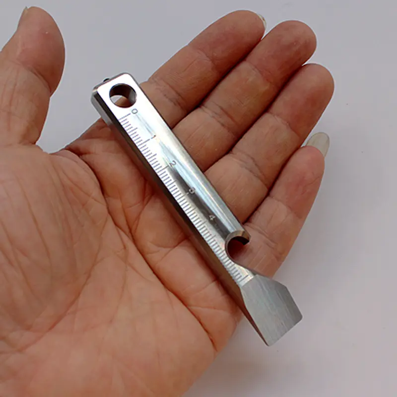 Titanium Alloy Ruler Multi-function Bottle Opener Keychain Screwdriver Titanium EDC Outdoor Tool Card