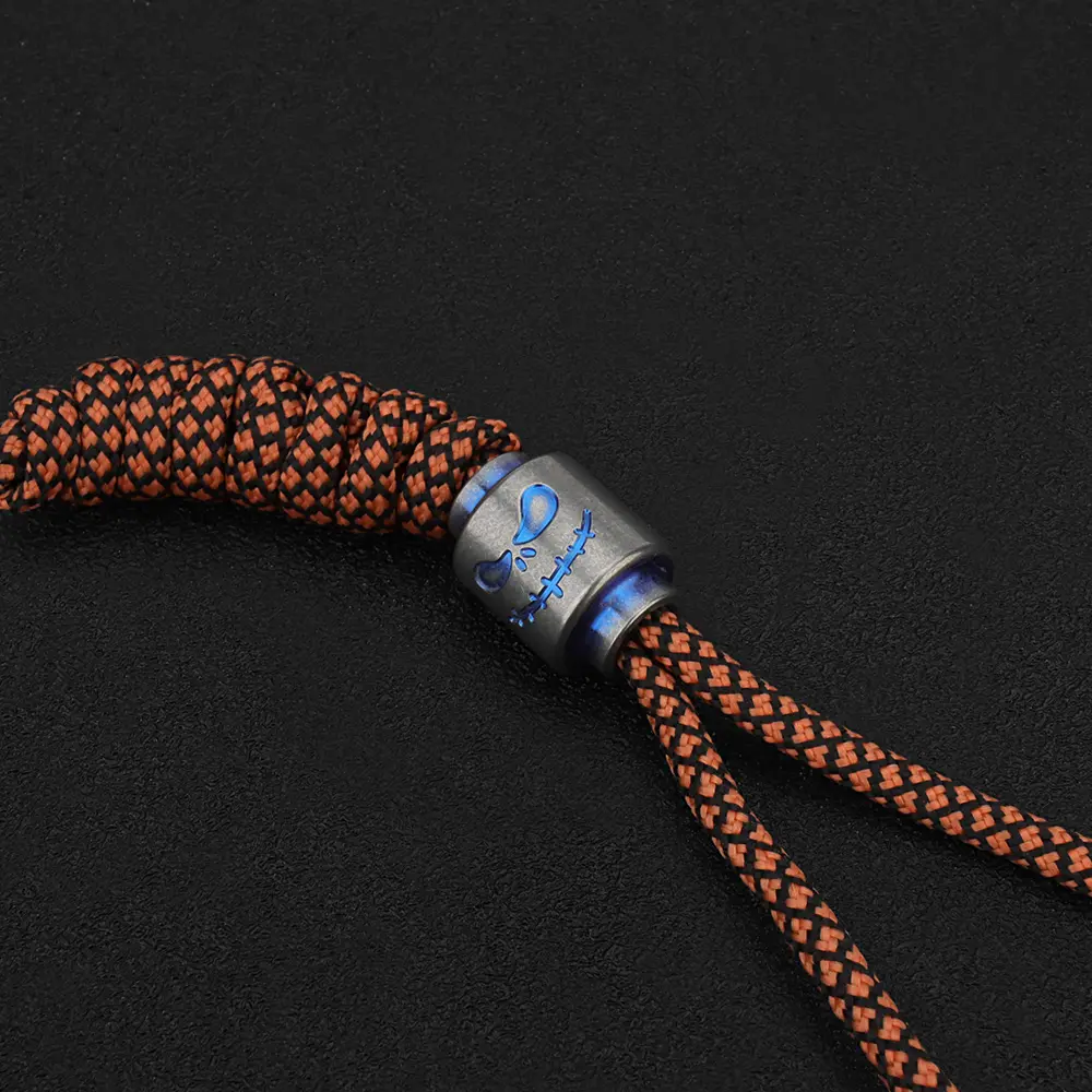 Titanium Alloy Paracord Bead Lanyard Pendant Outdoor Umbrella Woven Rope Accessories