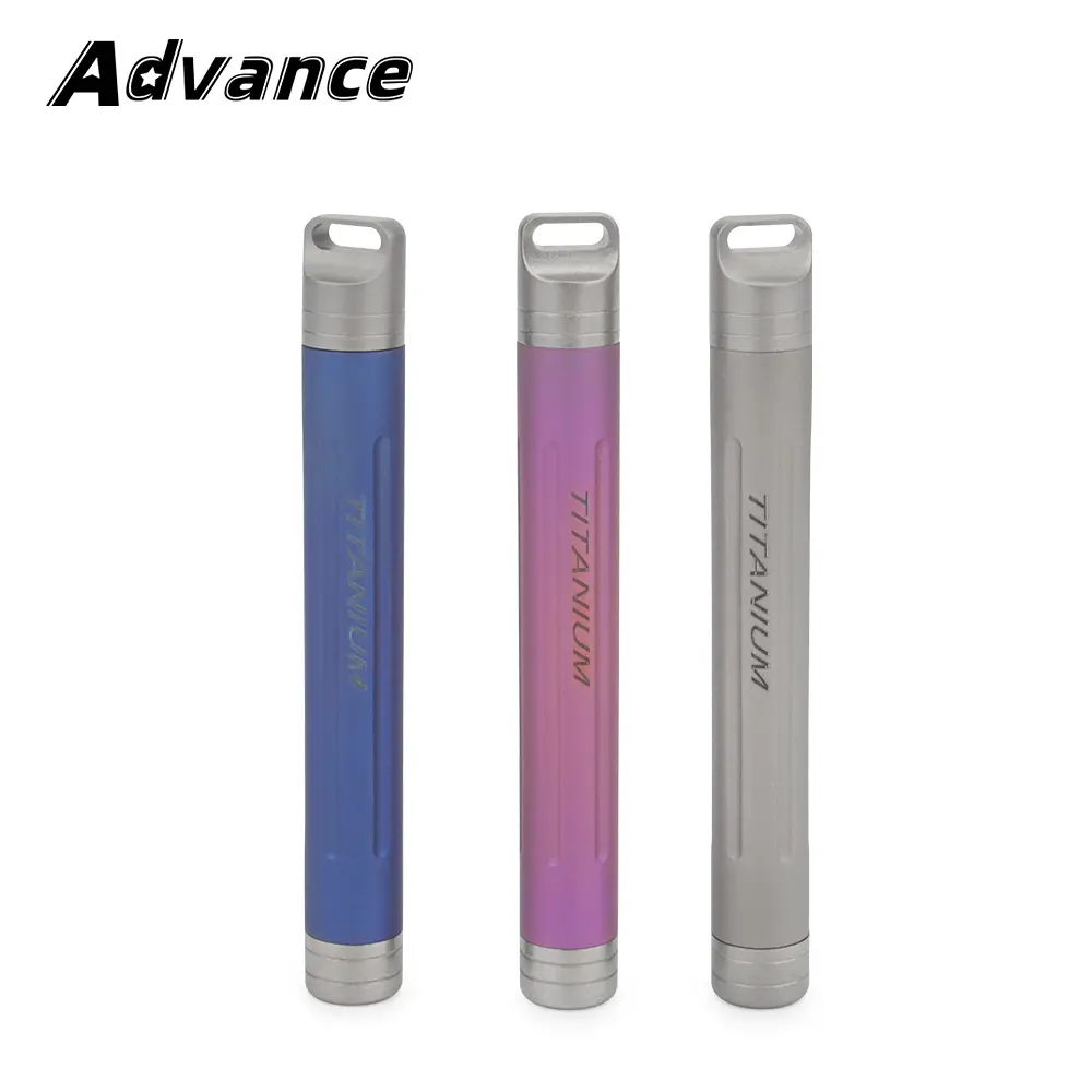 Blue Gray Titanium Alloy Seals Waterproof Toothpick-holder Earwax Spoon Canister Bottle EDC