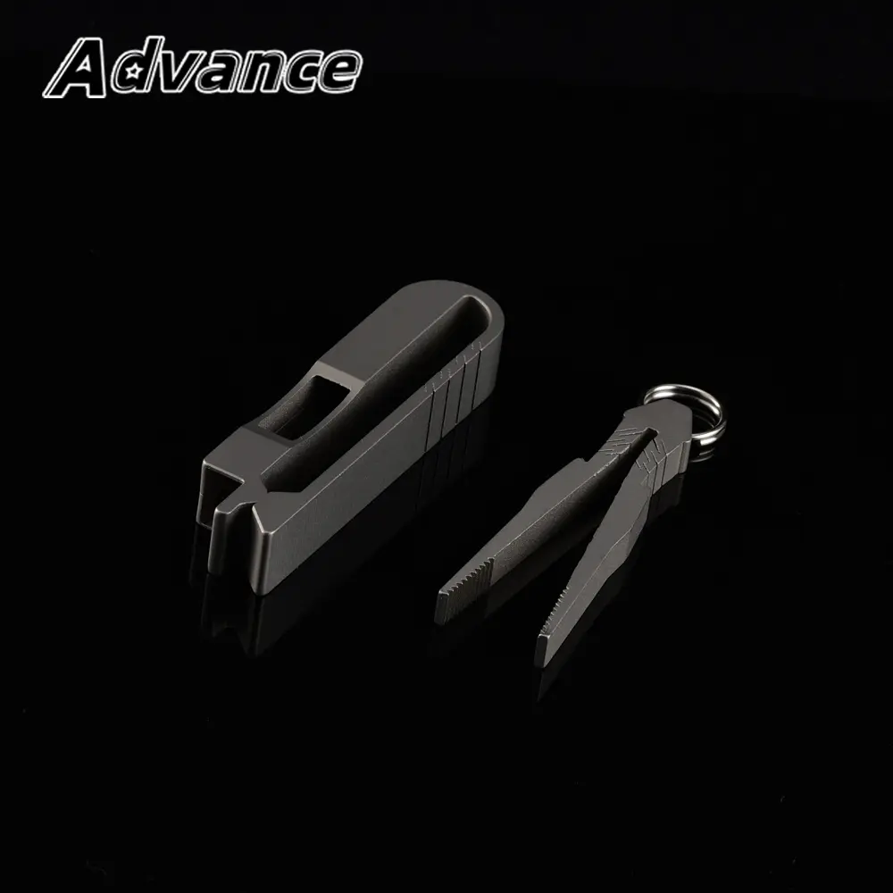 Multi-functional With Tweezers Titanium Keychain Belt Clip Portable Titanium Alloy Buckle Outdoor EDC Tool