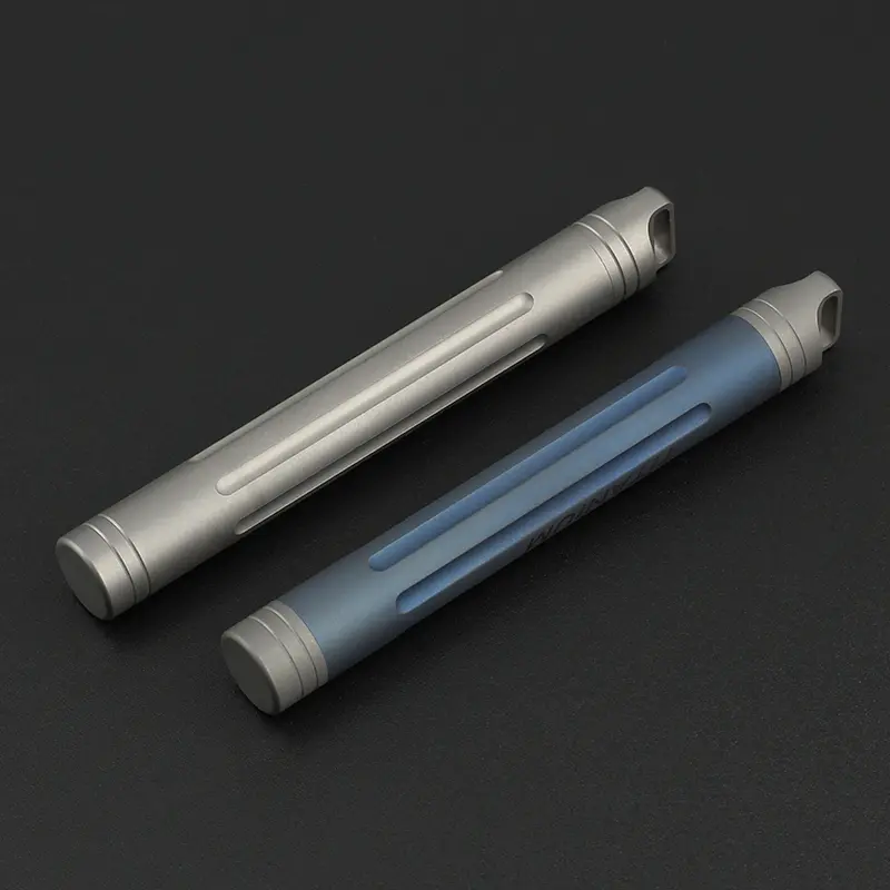 Blue Gray Titanium Alloy Seals Waterproof Toothpick-holder Earwax Spoon Canister Bottle EDC