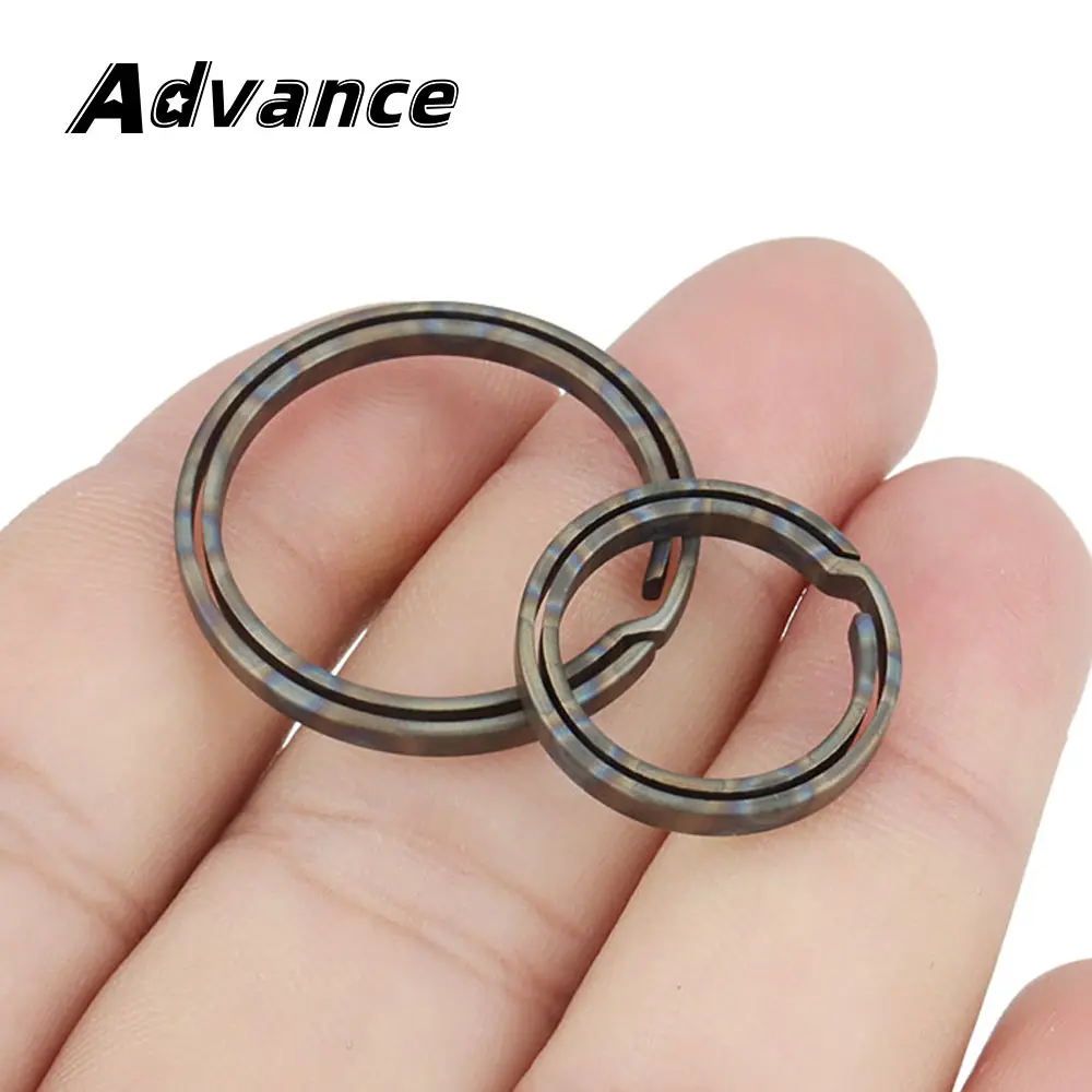 Keychain Flame Pattern TC4 Titanium Alloy Key Ring EDC Outdoor Small Tool Keyring Accessories