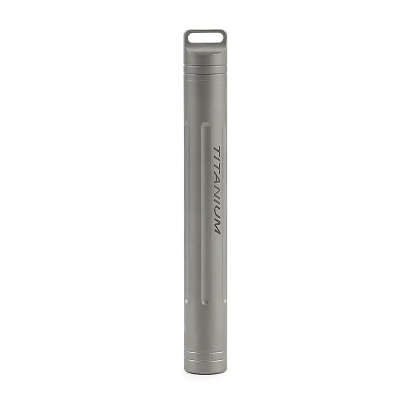 Blue Gray Titanium Alloy Seals Waterproof Toothpick-holder Earwax Spoon Canister Bottle EDC