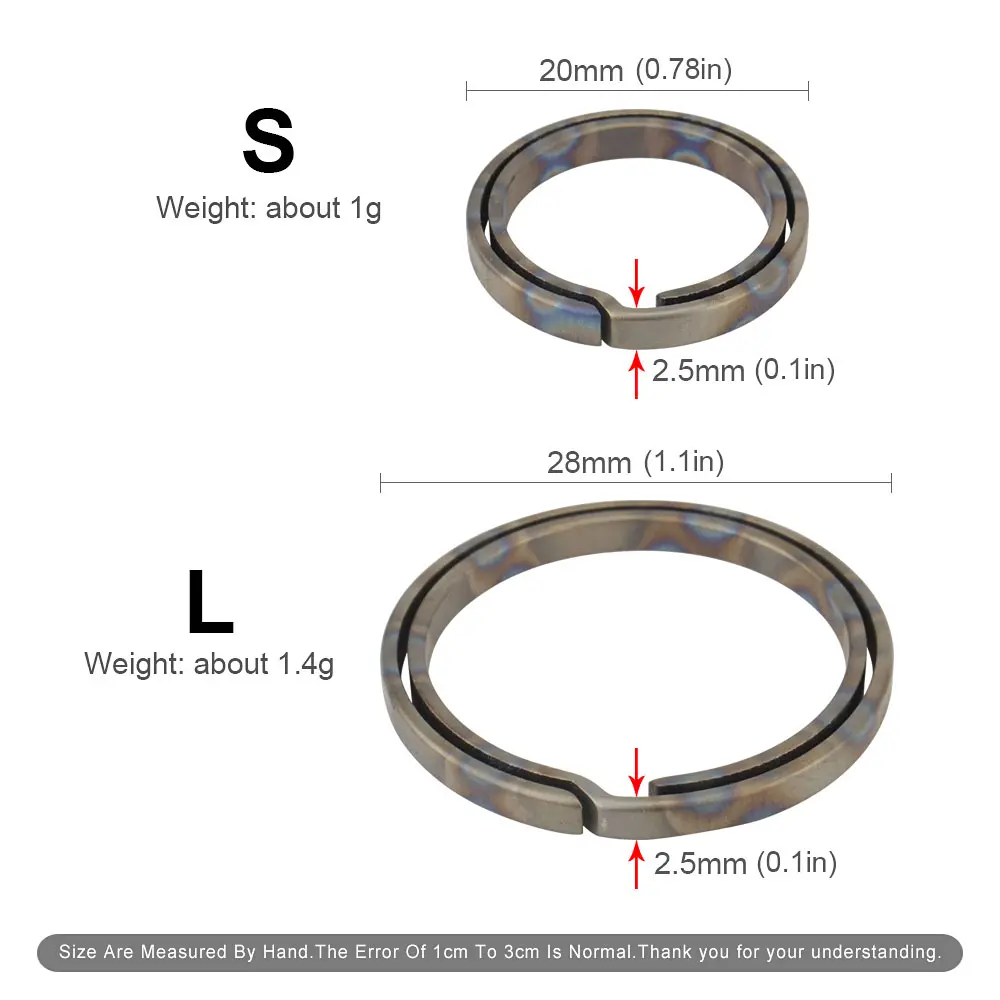Keychain Flame Pattern TC4 Titanium Alloy Key Ring EDC Outdoor Small Tool Keyring Accessories