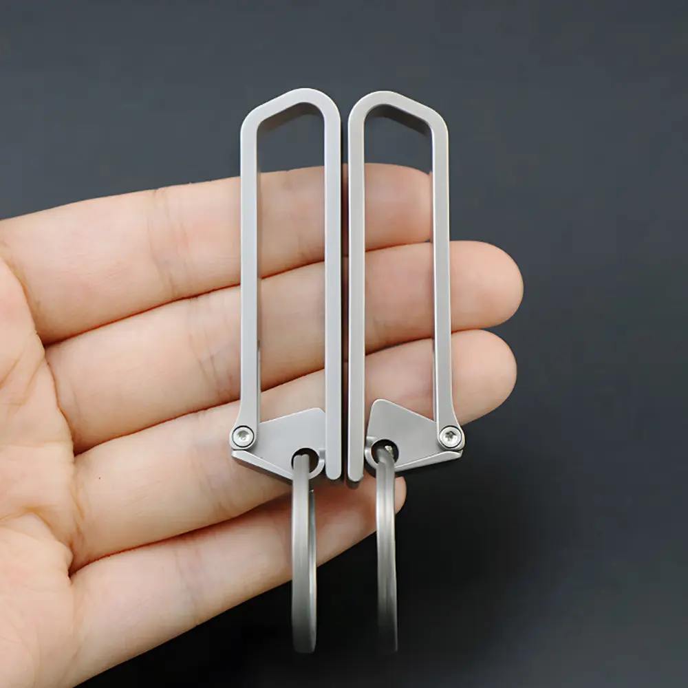 Titanium Alloy/Stainless steel Belt Buckle Keychain Outdoor Tool EDC Waist Clip Man Gift