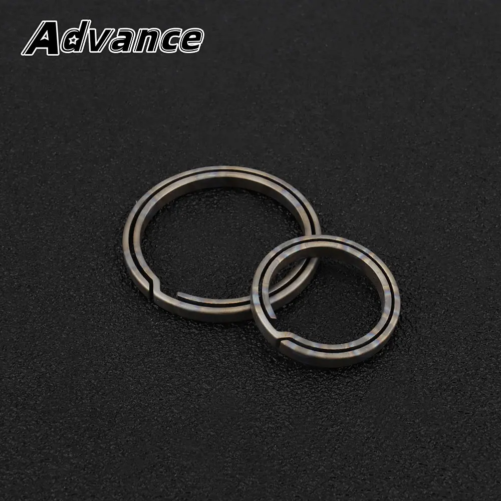 Keychain Flame Pattern TC4 Titanium Alloy Key Ring EDC Outdoor Small Tool Keyring Accessories