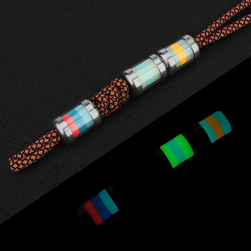 PC Plastic Titanium Alloy Bead DIY Luminous Paracord Bead Umbrella Rope Pendant Keyring Accessories