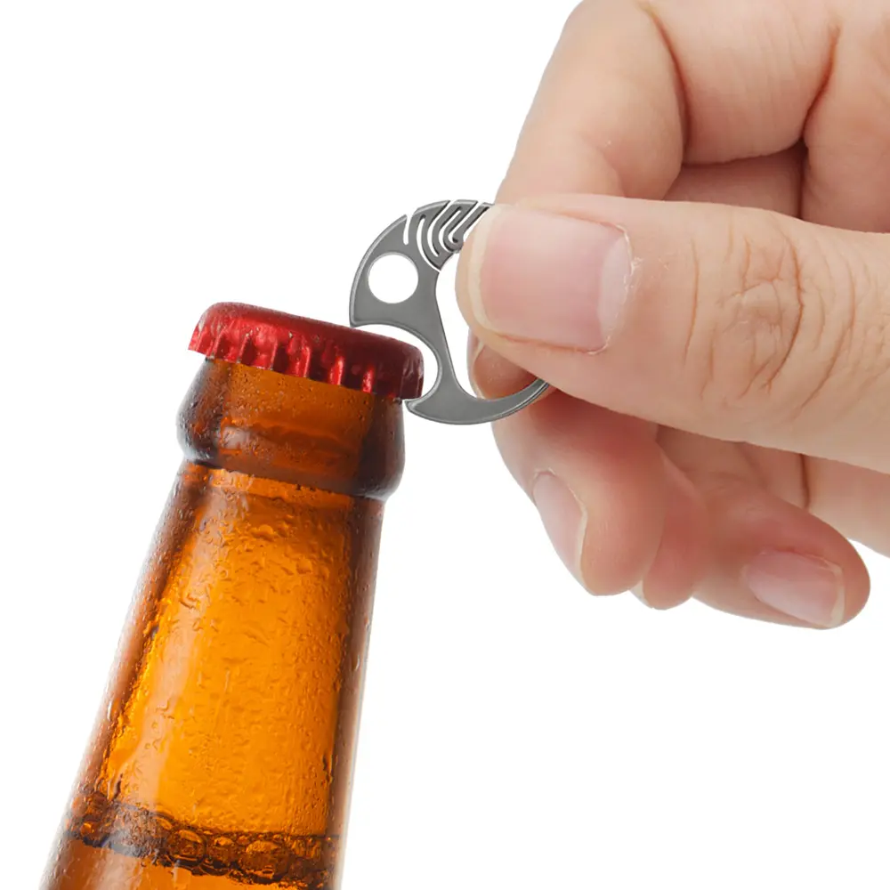 Small Fish Shape Buckle Multi-function Bottle Opener Titanium Alloy Keychain Accessories Outdoor Tool EDC
