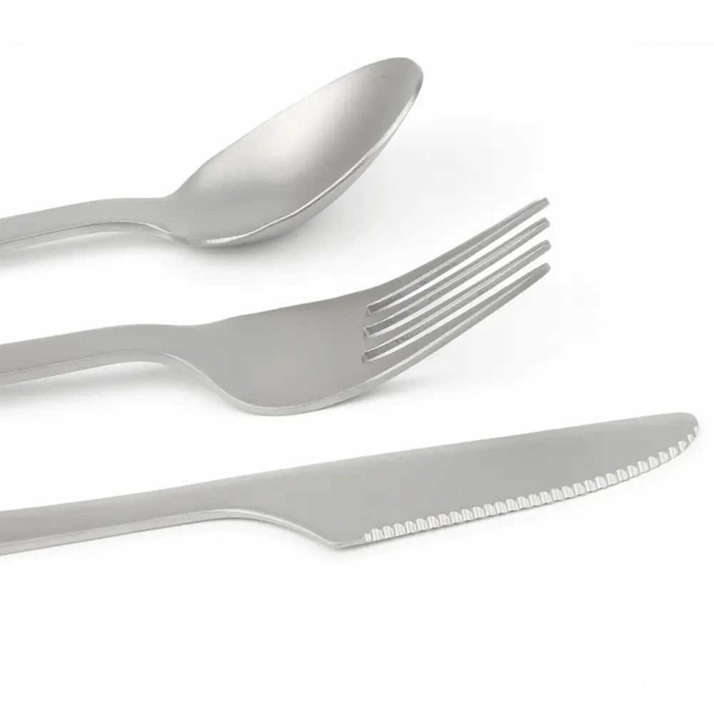 Titanium Alloy Cutlery Knife Fork Spoon Outdoor Utensil Camping Travel Tableware