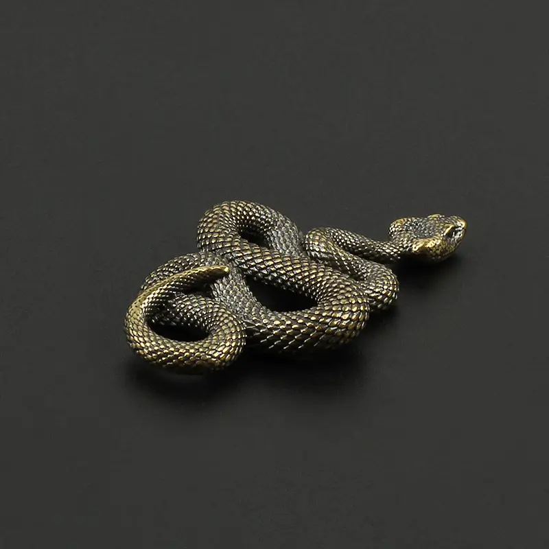 Brass Snake Key Ring Boa Key chain Outdoor Small Accessories DIY White Snake Car Hanging