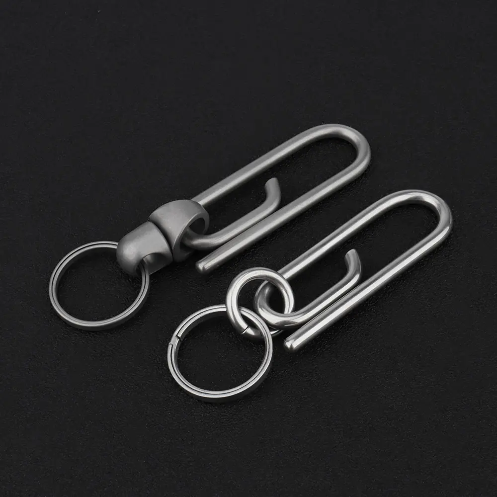 Multiple Styles Titanium Alloy Keyring Belt Buckle Outdoor Tool EDC Paperclip Clip Man Gift