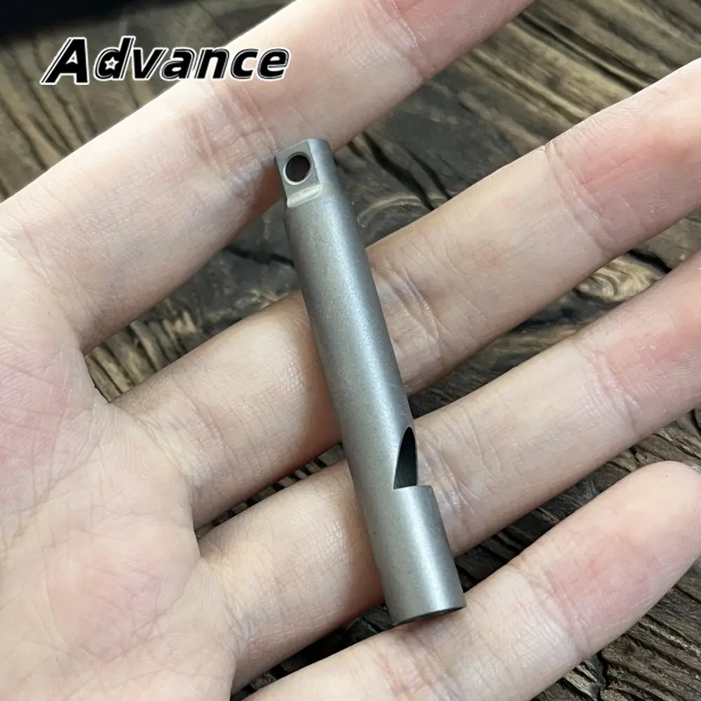 Simple Titanium Alloy Whistle Single Tube Whistle Outdoor Small Tool EDC Camping Hiking