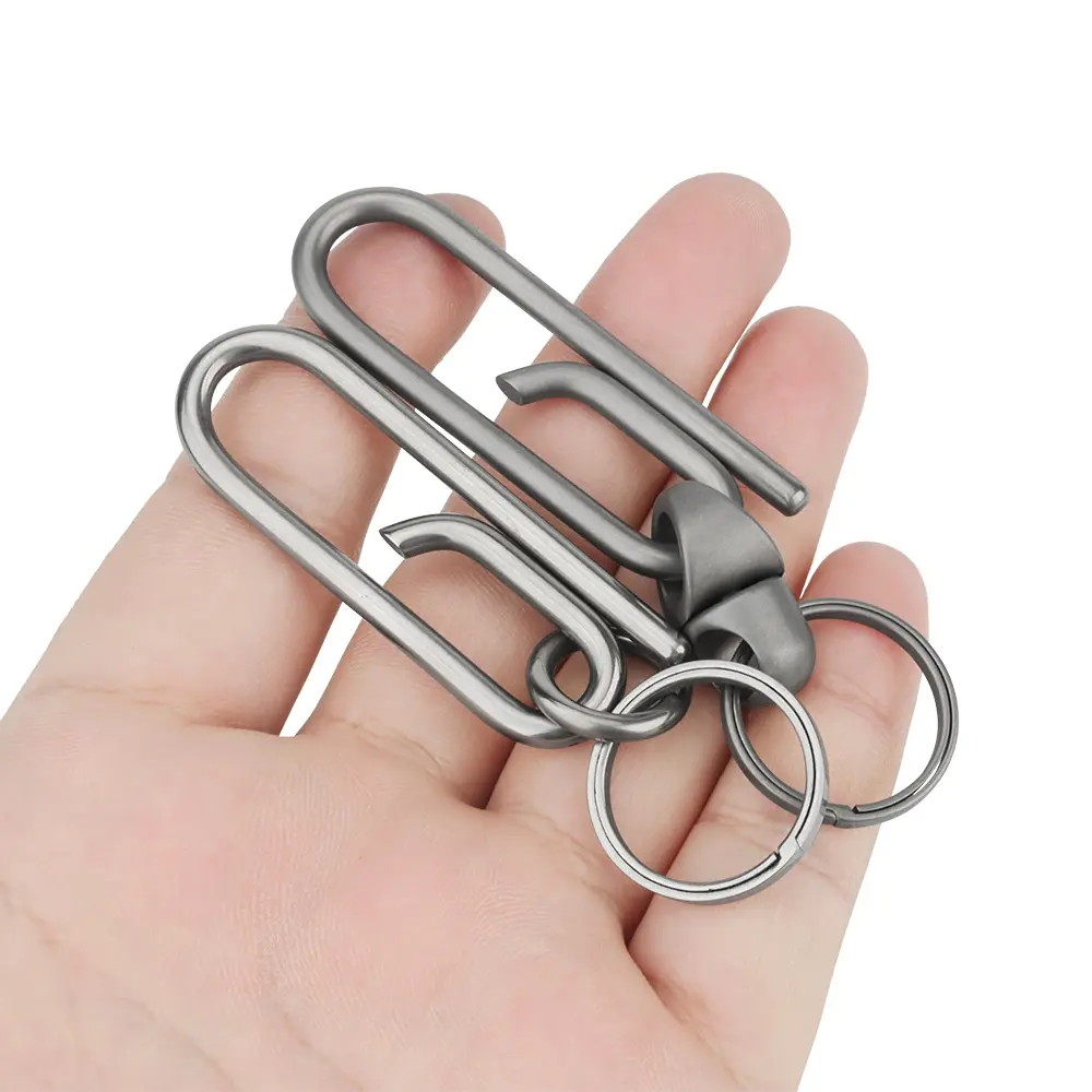 Multiple Styles Titanium Alloy Keyring Belt Buckle Outdoor Tool EDC Paperclip Clip Man Gift