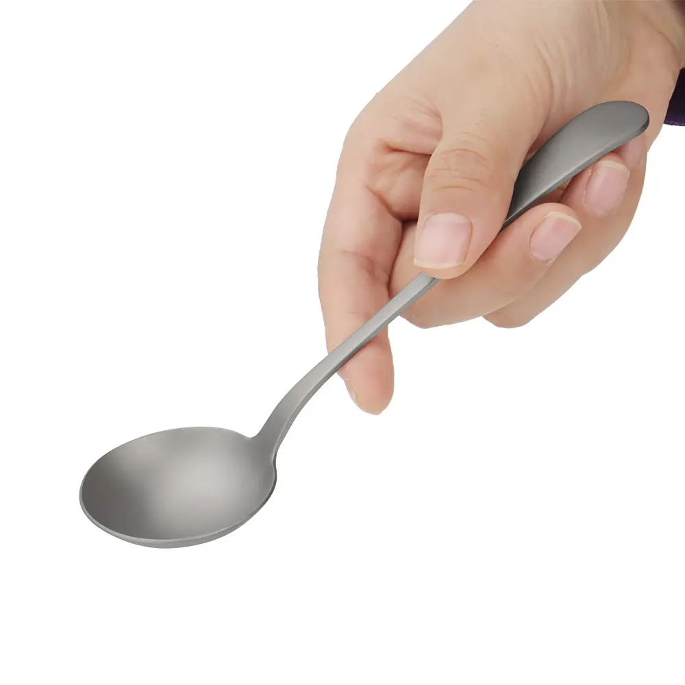 Titanium Alloy Rounded Spoon Outdoor Camping Tableware Milk Tea Coffee Spoon