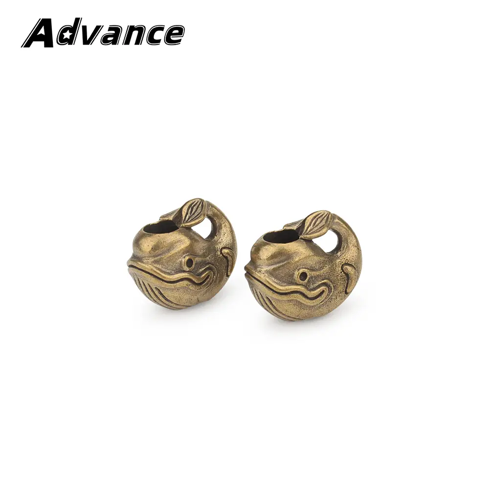 Cute Dolphin Brass Knife Beads Paracord Lanyard Pendant Bead DIY Braided