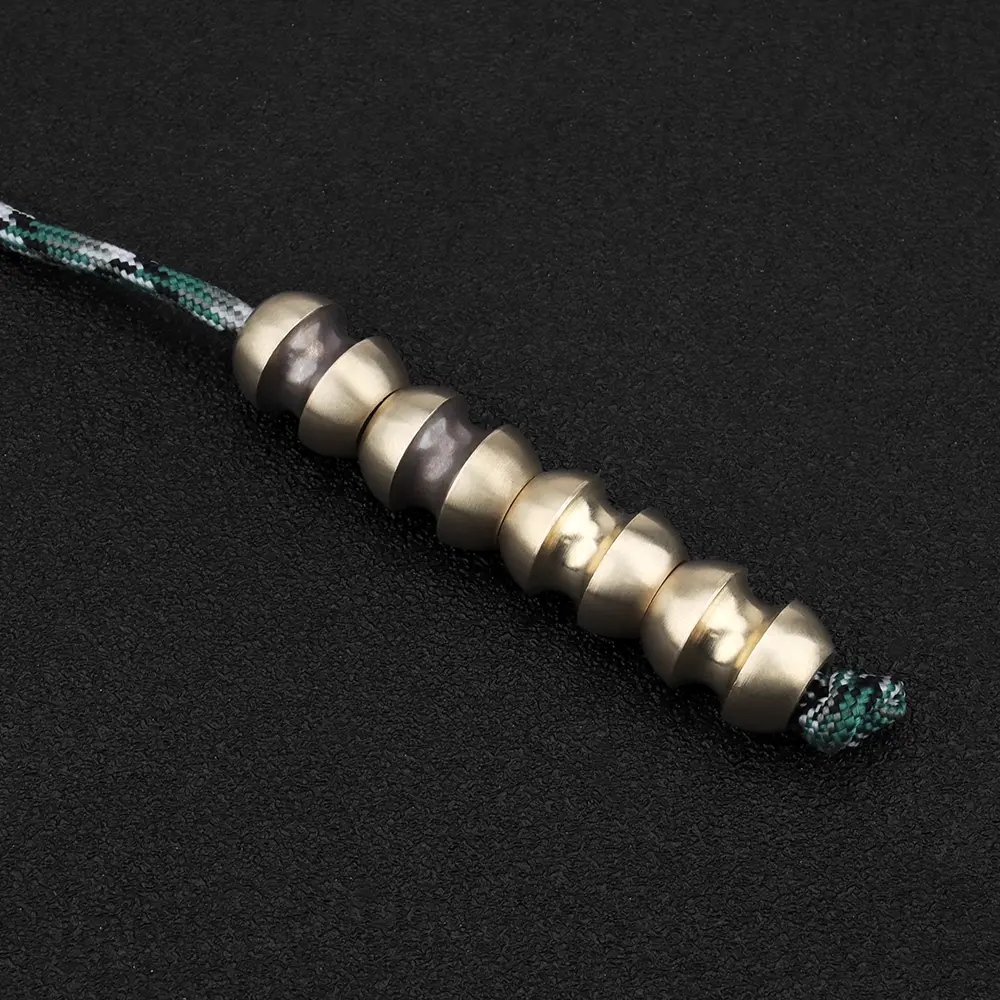 2pcs Brass Paracord Accessory DIY Umbrella Rope Bead Outdoor EDC Copper Lanyard Paracord Beads
