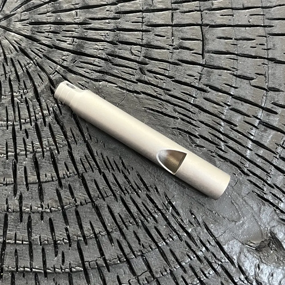 Simple Titanium Alloy Whistle Single Tube Whistle Outdoor Small Tool EDC Camping Hiking