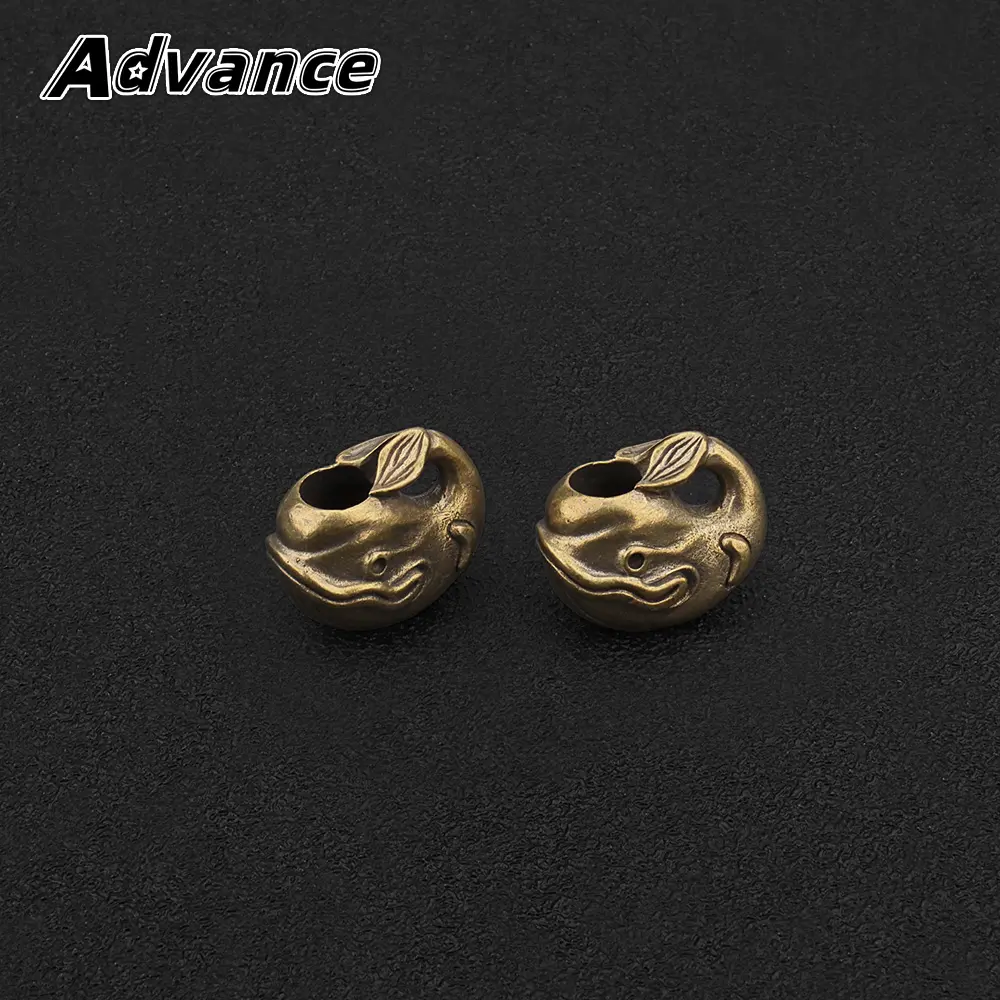 Cute Dolphin Brass Knife Beads Paracord Lanyard Pendant Bead DIY Braided