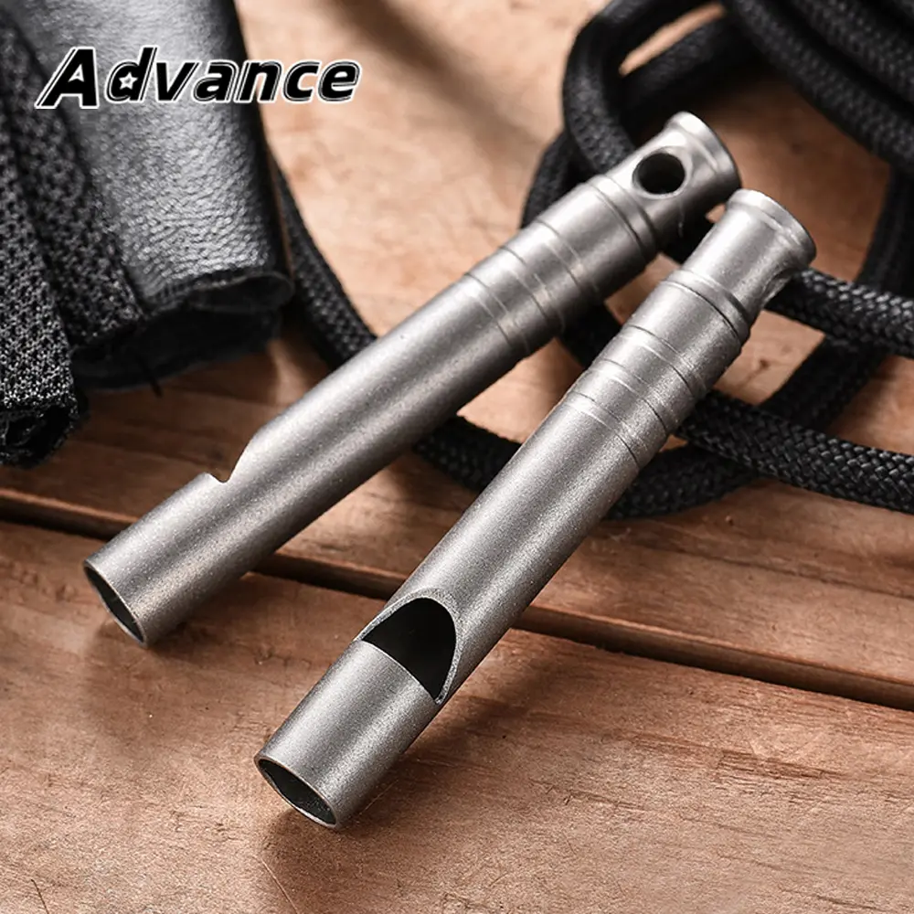 Titanium Alloy Whistle Single Tube Referee Whistle Outdoor Small Tool EDC Camping Hiking