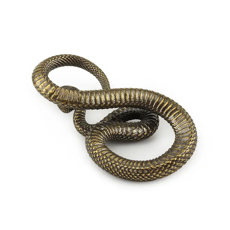 Brass Snake Key Ring Copper Snake Key chain Outdoor Tool Accessories DIY Car Hanging