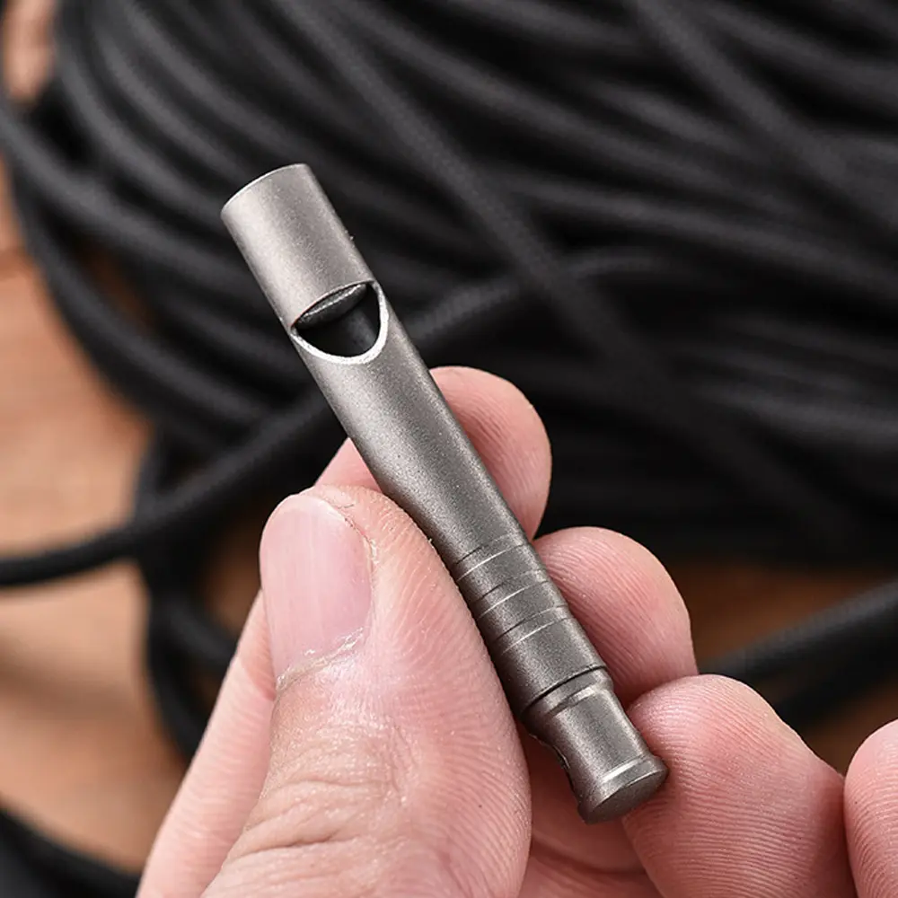 Titanium Alloy Whistle Single Tube Referee Whistle Outdoor Small Tool EDC Camping Hiking