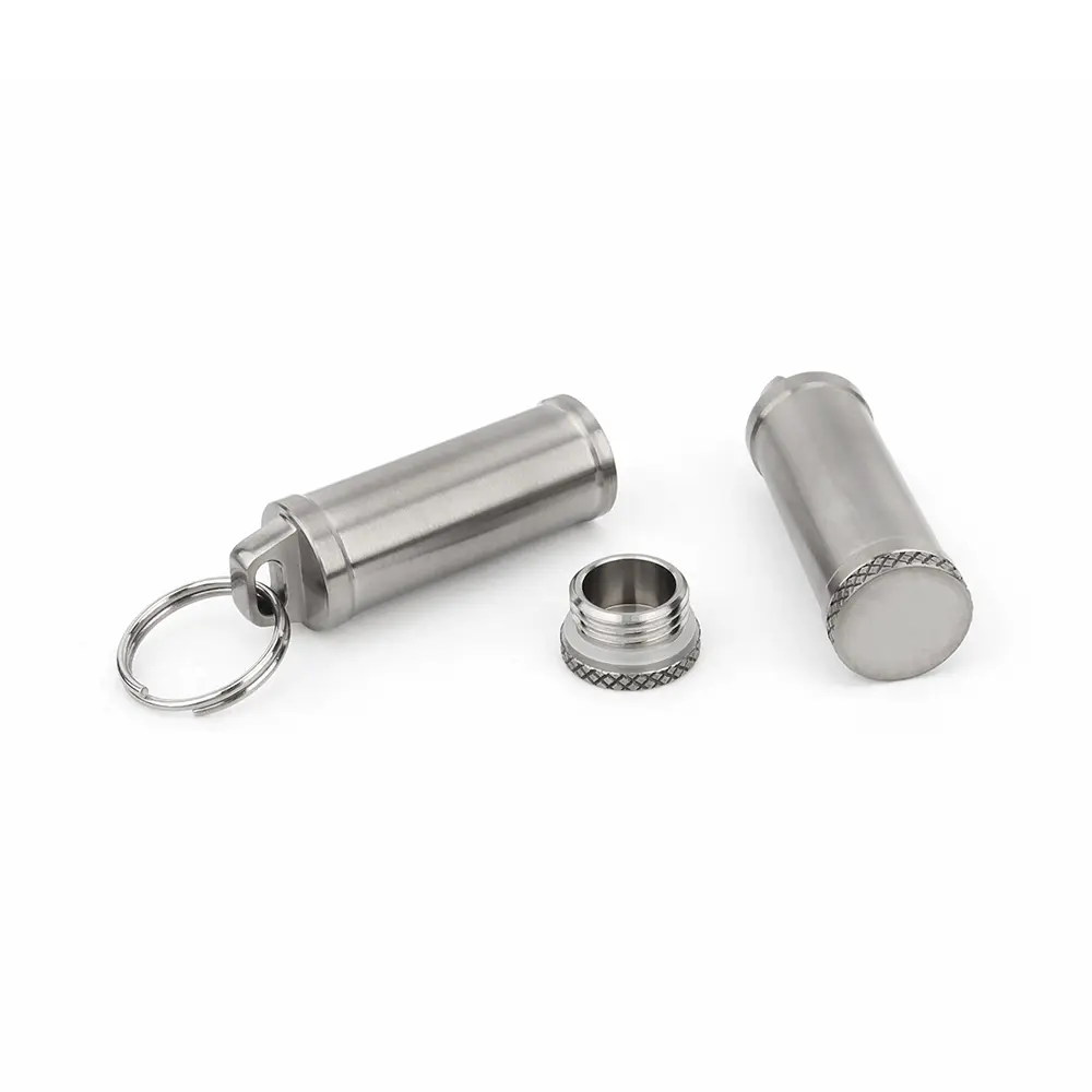 Titanium Alloy Case Mini Bottle Sealed Waterproof Bottle Holder Outdoor EDC Tool Portable Small PillBox