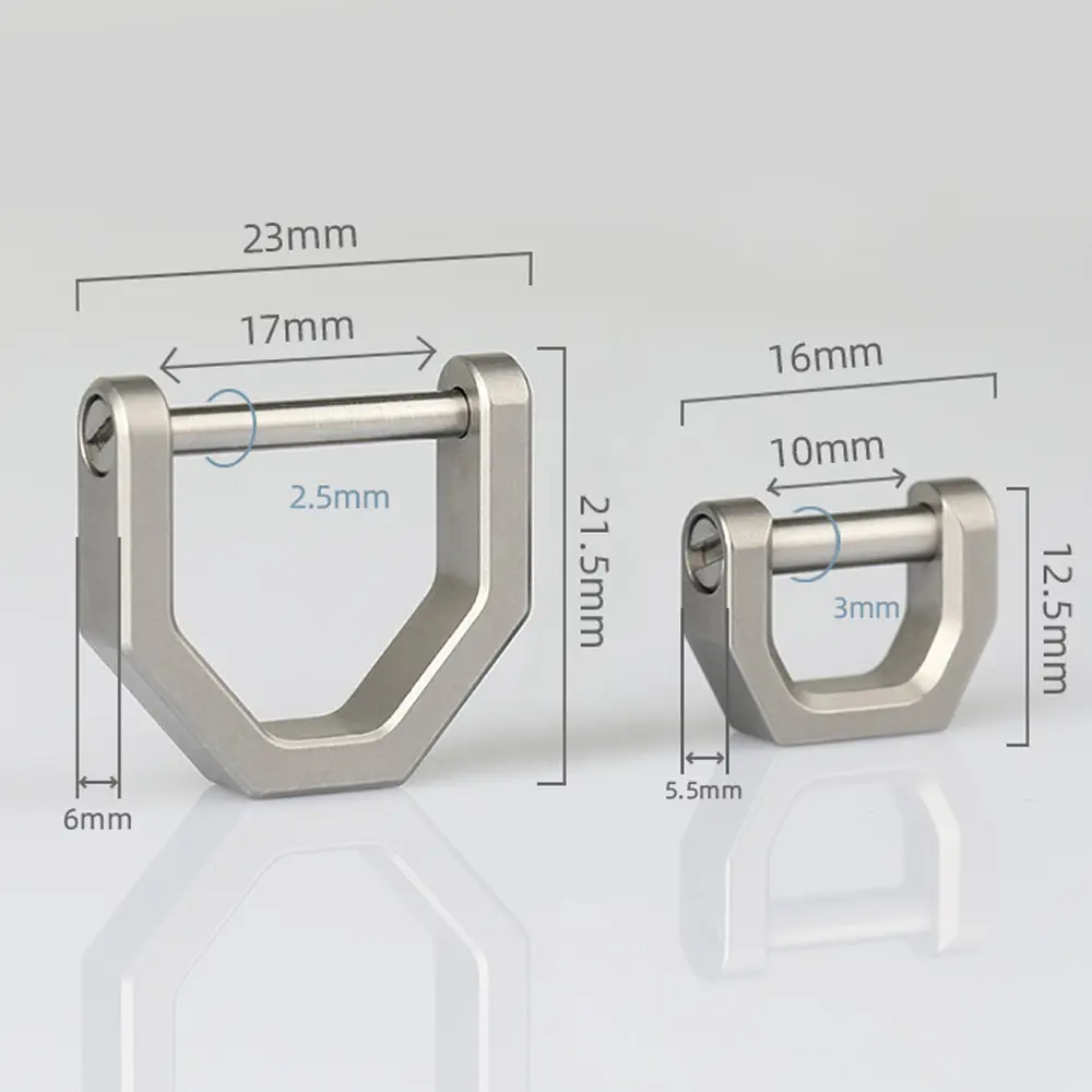 D Shape Multi-purpose Mini Lock Titanium Buckles Keyring Car Buckle Outdoor EDC Tool Horseshoe Buckle