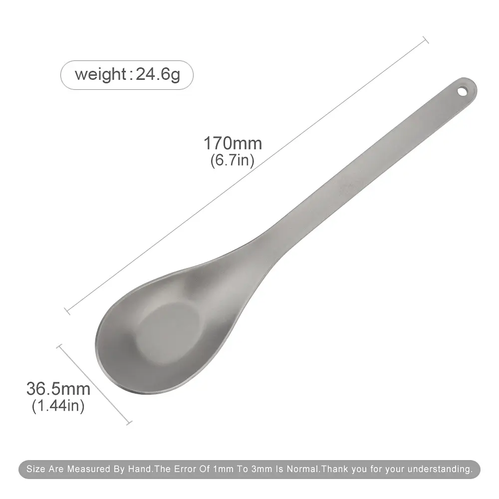 Tableware Titanium Alloy Spoon Rust-free Picnic Utensil Outdoor Camping Food Scoop