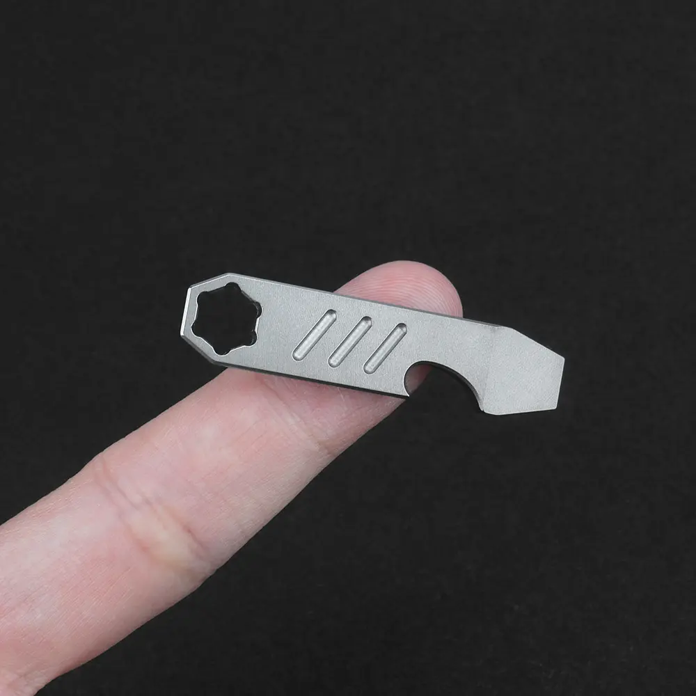 Titanium Mini Bottle Opener Multi-Tool Titanium Alloy Outdoor EDC Key Chain Accessories
