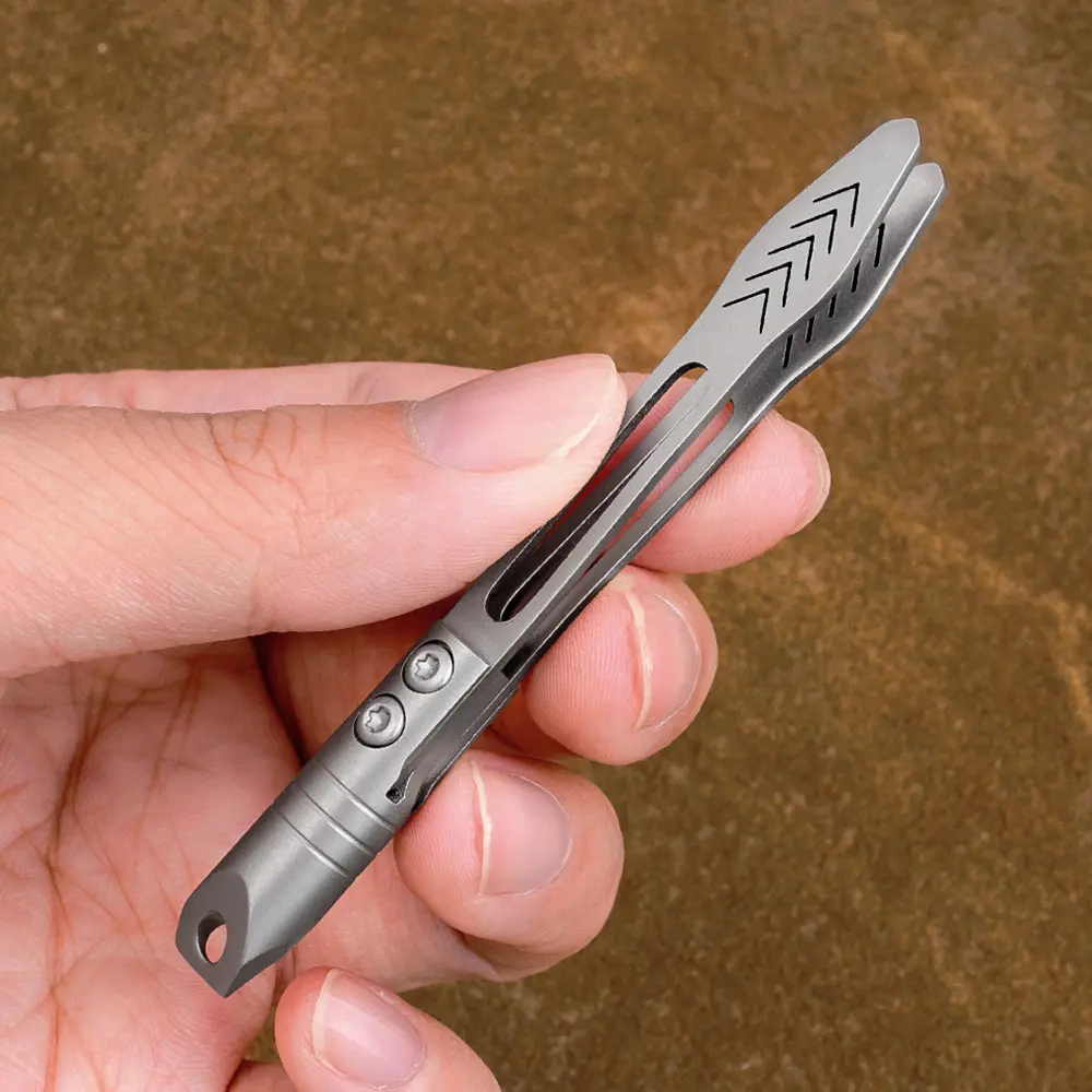 Titanium Alloy Small Tweezers Multi Functional Keychain Pendant Outdoor Tool EDC