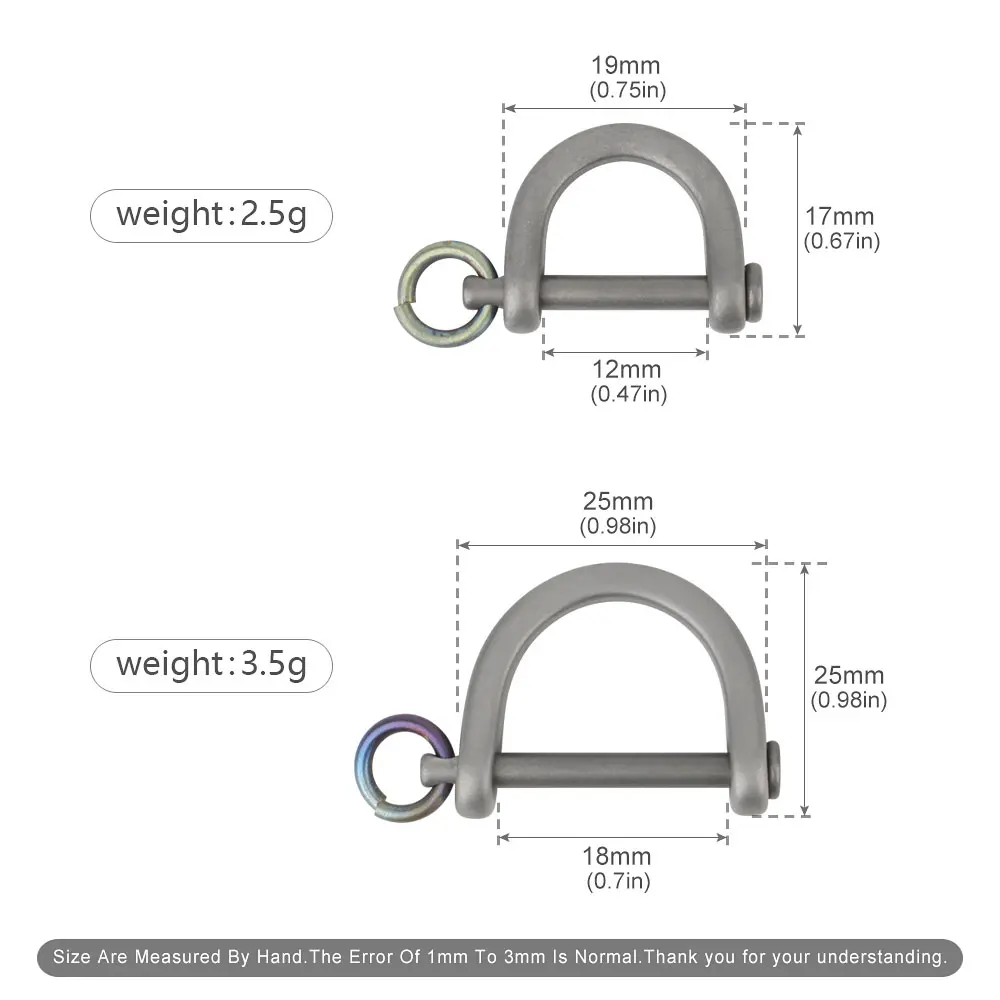 Portable Titanium Alloy Horseshoe Buckle D-shaped Waist Buckle Car Key Ring Accessories Pendant EDC Outdoor Tools