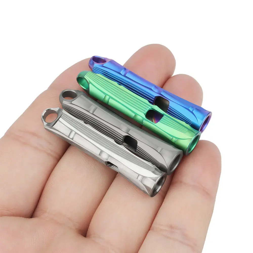 Titanium Alloy Whistle Portable Outdoor Whistle Training Tool EDC Fashion Pendant Keyring Accessories